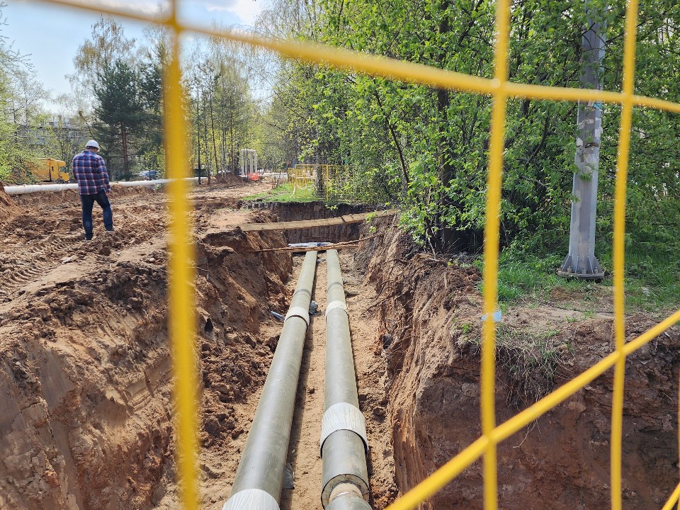 В подмосковном посёлке Зелёный городок идёт масштабная замена теплосетей